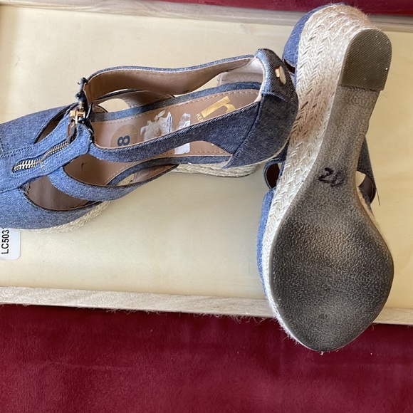 Wedge heel denim look size 8 - Picture 5 of 5